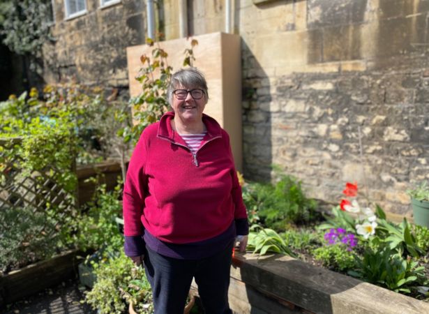 DHI peer Jane who runs the Beehive's Gardening Club - one of many activities available at The Beehive